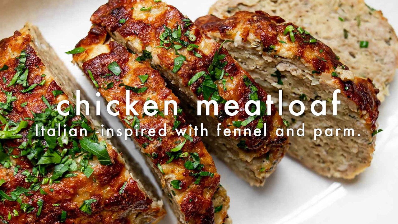 Chicken Meatloaf with Fennel and Parmesan (Homemade Italian Meatloaf)