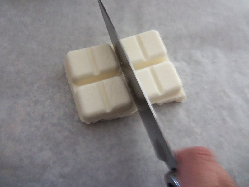 Chop some of the white chocolate into smaller pieces.