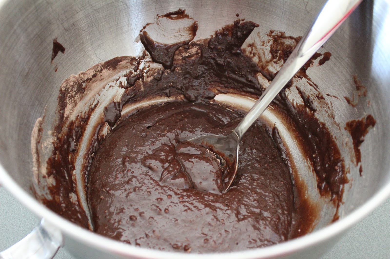 Prepare the brownie mix according to the package directions