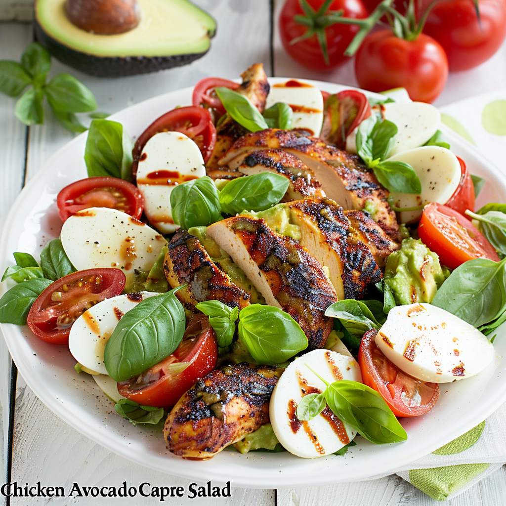 Chicken Avocado Caprese Salad