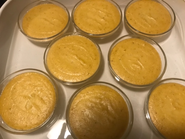 Bake for 20–25 minutes, until the custards are set around the edges but still slightly jiggly in the center