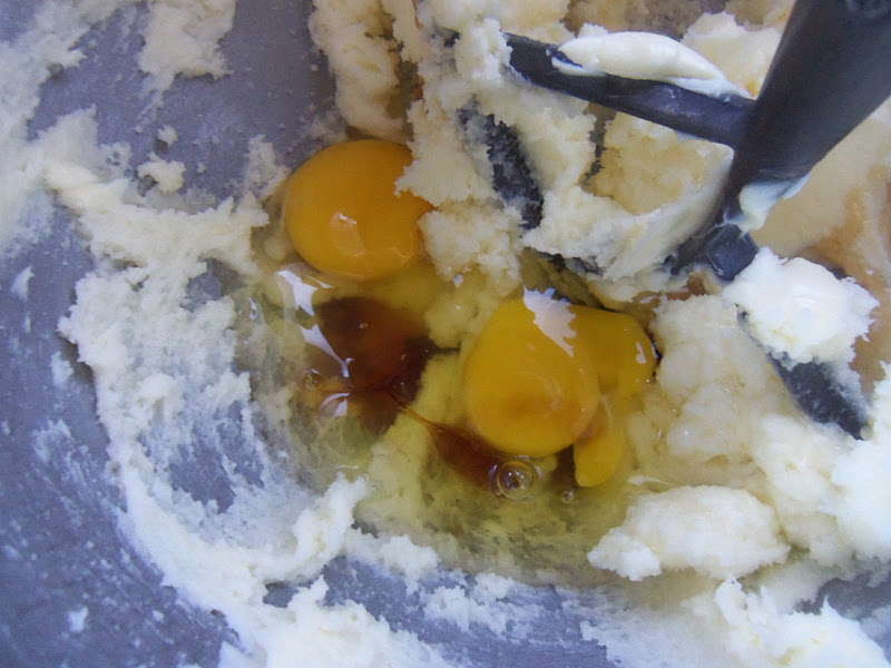 Add maple syrup and eggs, one at a time, then mix in the pumpkin.