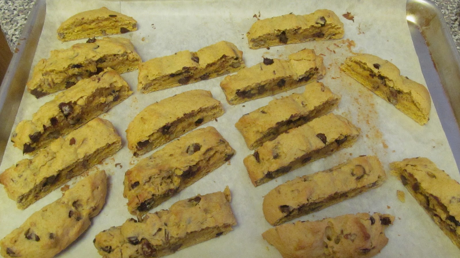 Place the slices cut-side down on the baking sheet