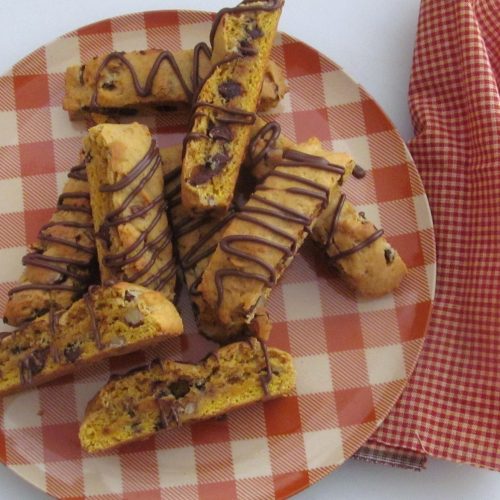 Pumpkin Biscotti with Chocolate Chips & Pecans