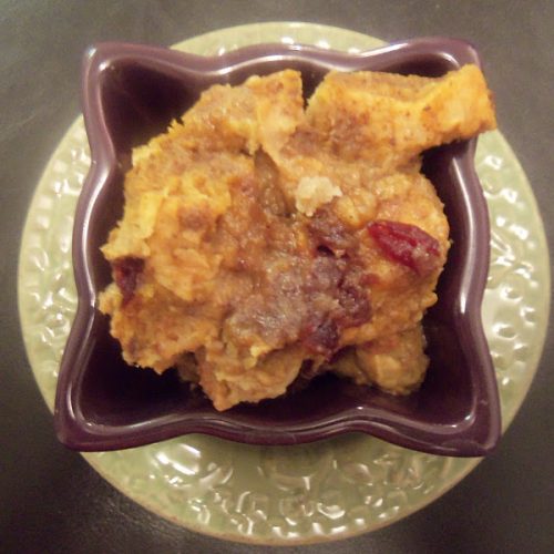 Pumpkin and Cranberry Bread Pudding