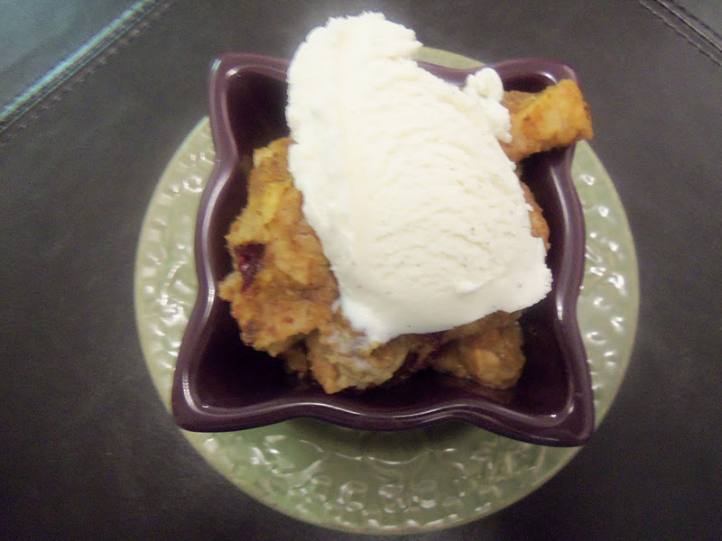 Pumpkin and Cranberry Bread Pudding