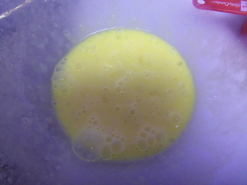 Whisk eggs until smooth and frothy