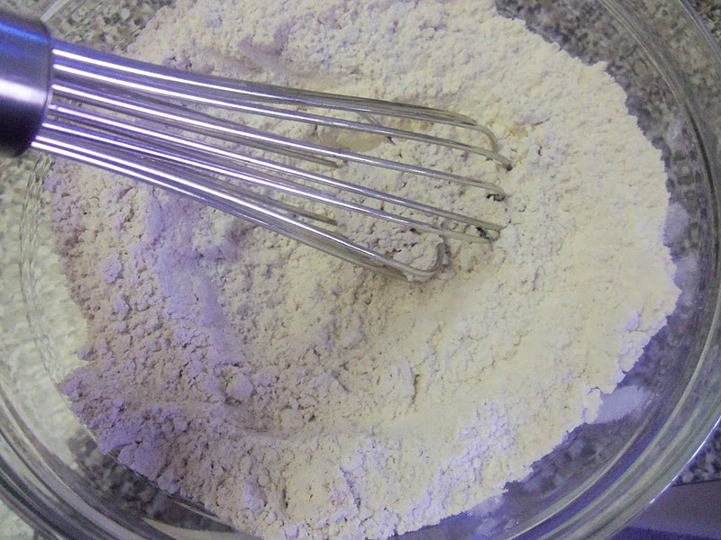 Whisk flour, baking powder, cinnamon, allspice, nutmeg, and cloves separately