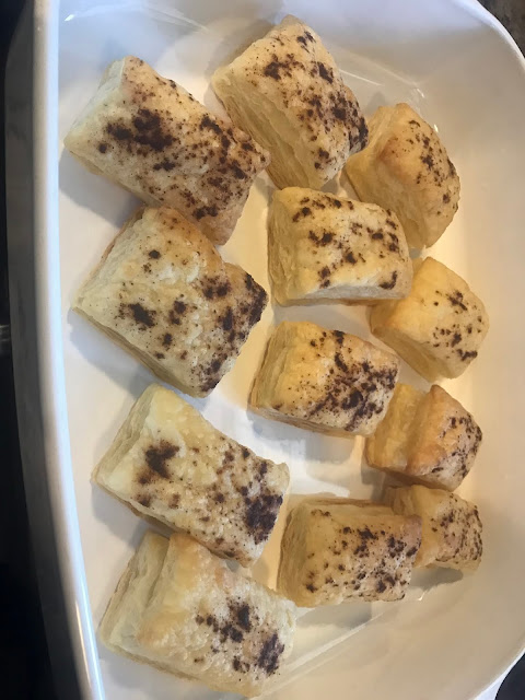 Bake for 12–15 minutes, until puffed and golden brown. Cool for several minutes