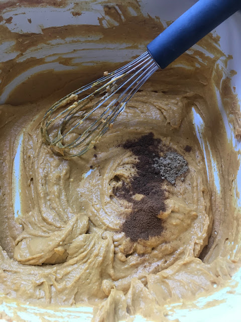 In a bowl, mix together the softened cream cheese and pumpkin. Add the powdered sugar and mix it in