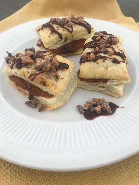 Pumpkin Turnovers with Chocolate Toffee Drizzle