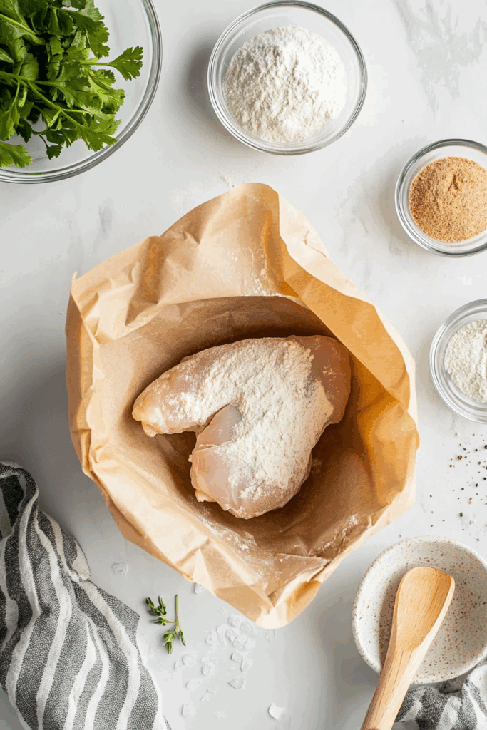 Season & Dredge Chicken in Bag