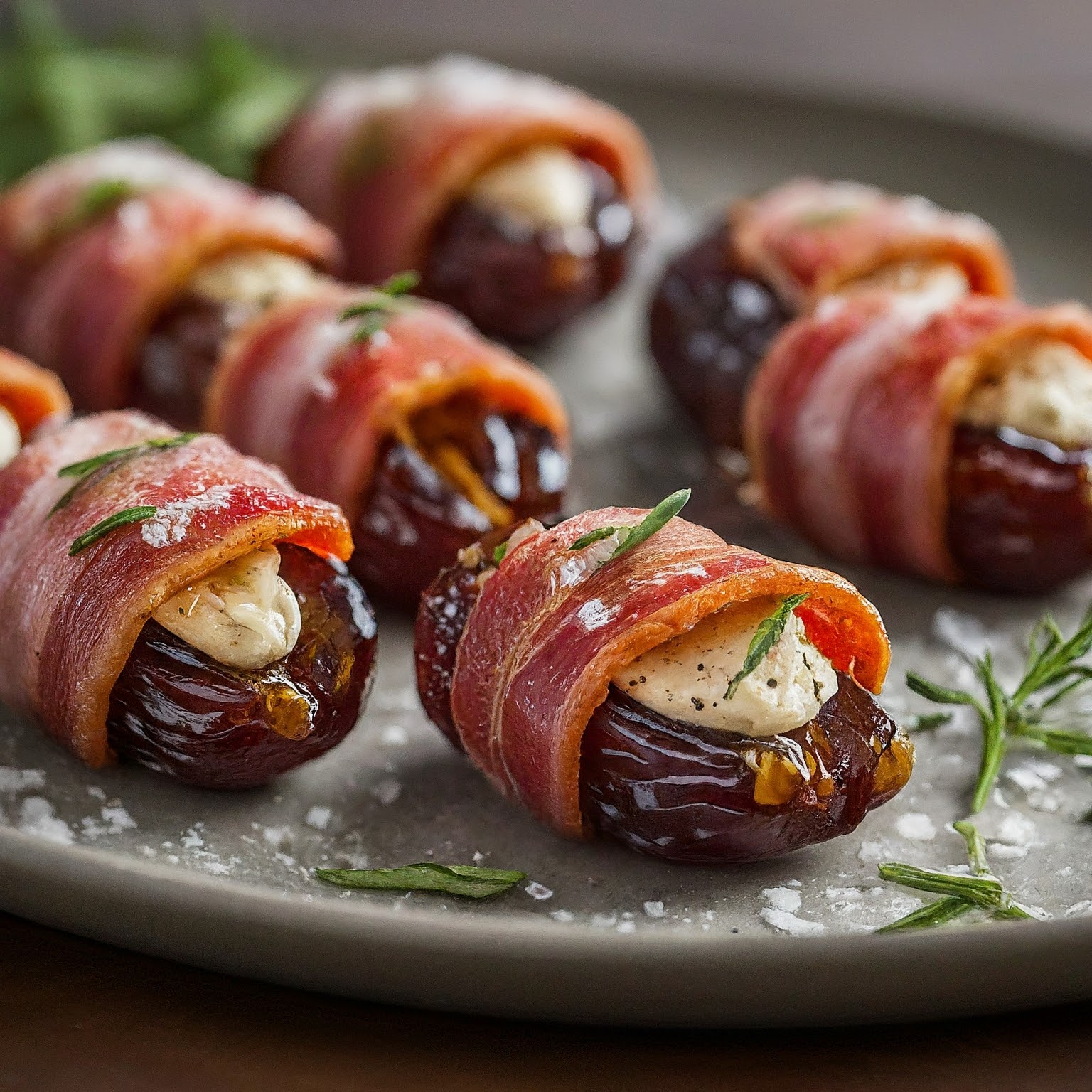 bacon wrapped stuffed dates recipe: amazing fusion!