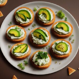 CANAPES WITH GARLIC HERB CREAM CHEESE AND AVOCADO RECIPE: EXUBERANT DELIGHT!