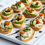 Canapés with Garlic Herb Cream Cheese and Avocado Recipe: Appetizing Delight!