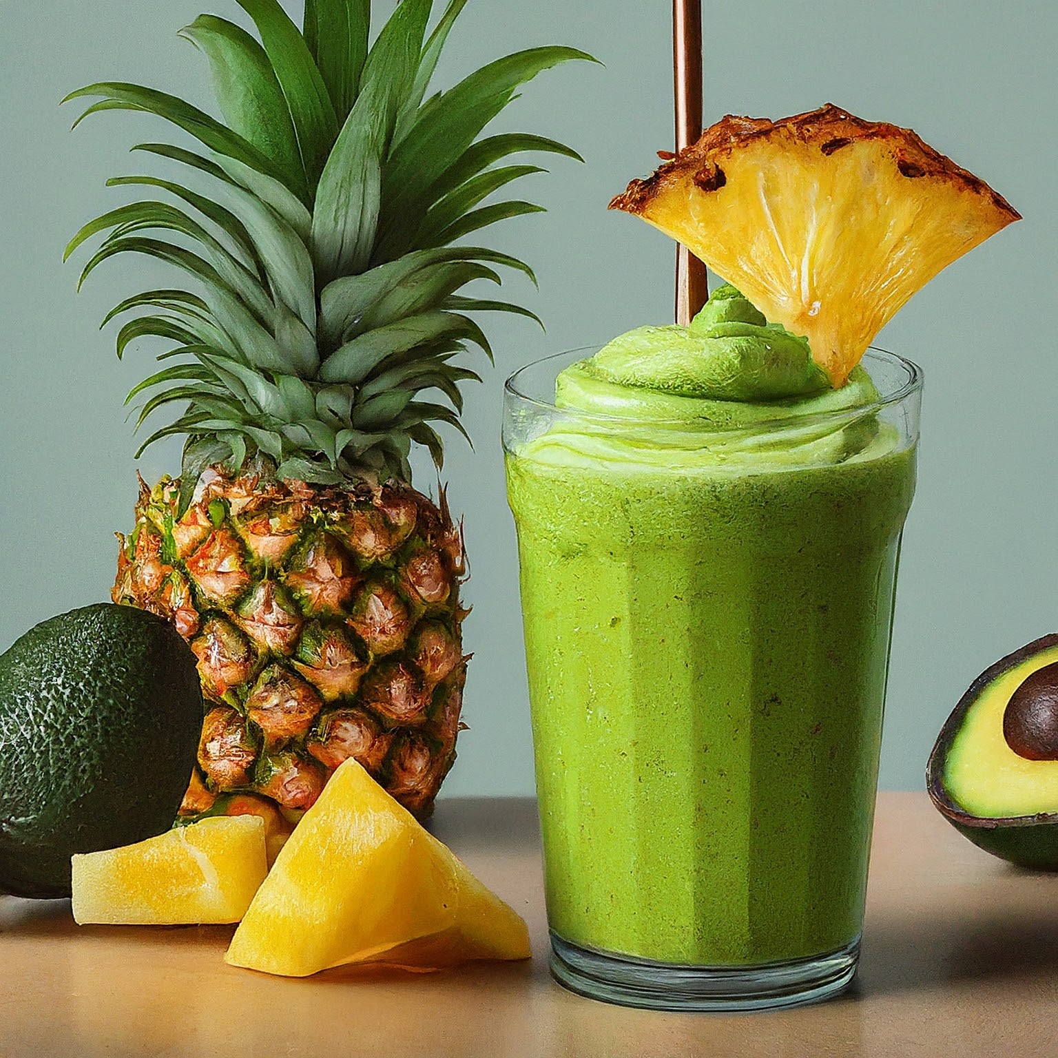 Pineapple Avocado Green Smoothie Recipe