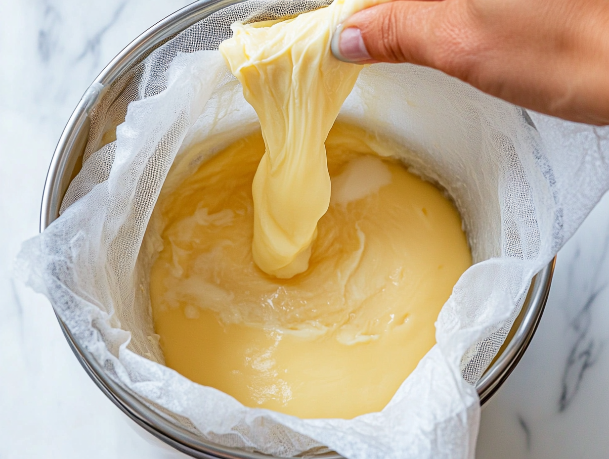 This image shows a jar of smooth, golden cannabutter, freshly made and ready for use in a variety of culinary creations, from baked goods to savory dishes, offering a versatile and potent ingredient.