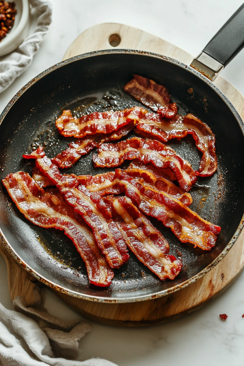 Cook the bacon until it's nice and crispy