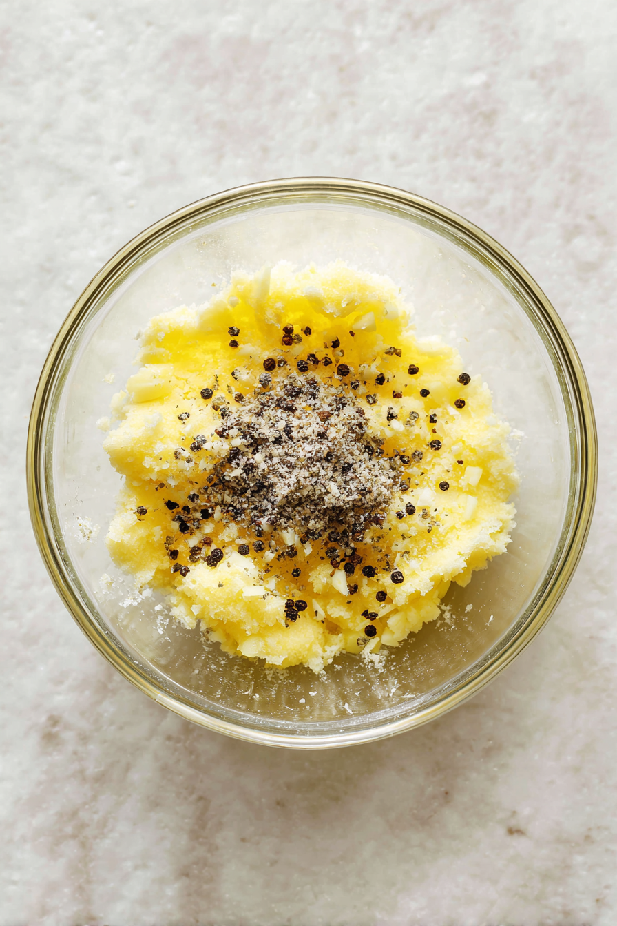Make a paste by squishing garlic, salt, and peppercorns together. Mix in the orange juice, onion, and oregano. Let it sit for 30 minutes.