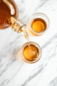 uring the apple cider vinegar shot mixture into small shot glasses for serving Alt text: This image shows the completed apple cider vinegar shot mixture being poured into shot glasses, ready to serve as a healthy and tangy wellness drink.