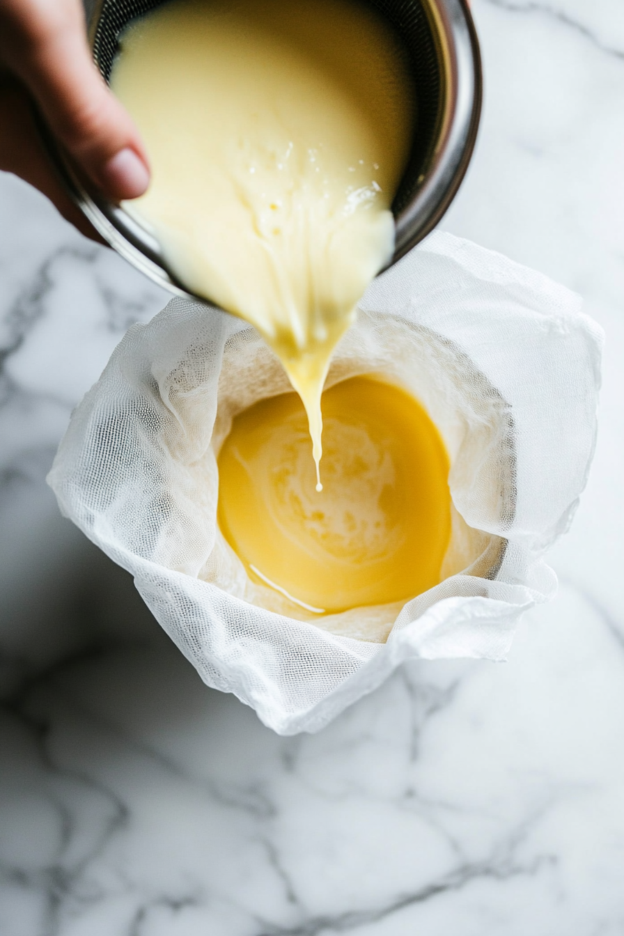 This image shows unsalted butter melting in a saucepan, creating the base for the infusion with decarboxylated cannabis.