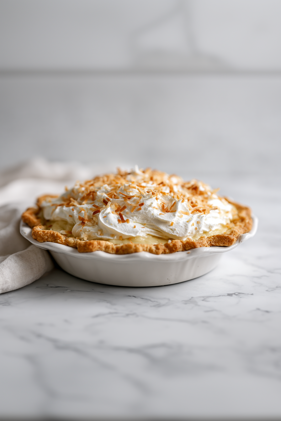 Top with whipped topping and reserved toasted coconut.