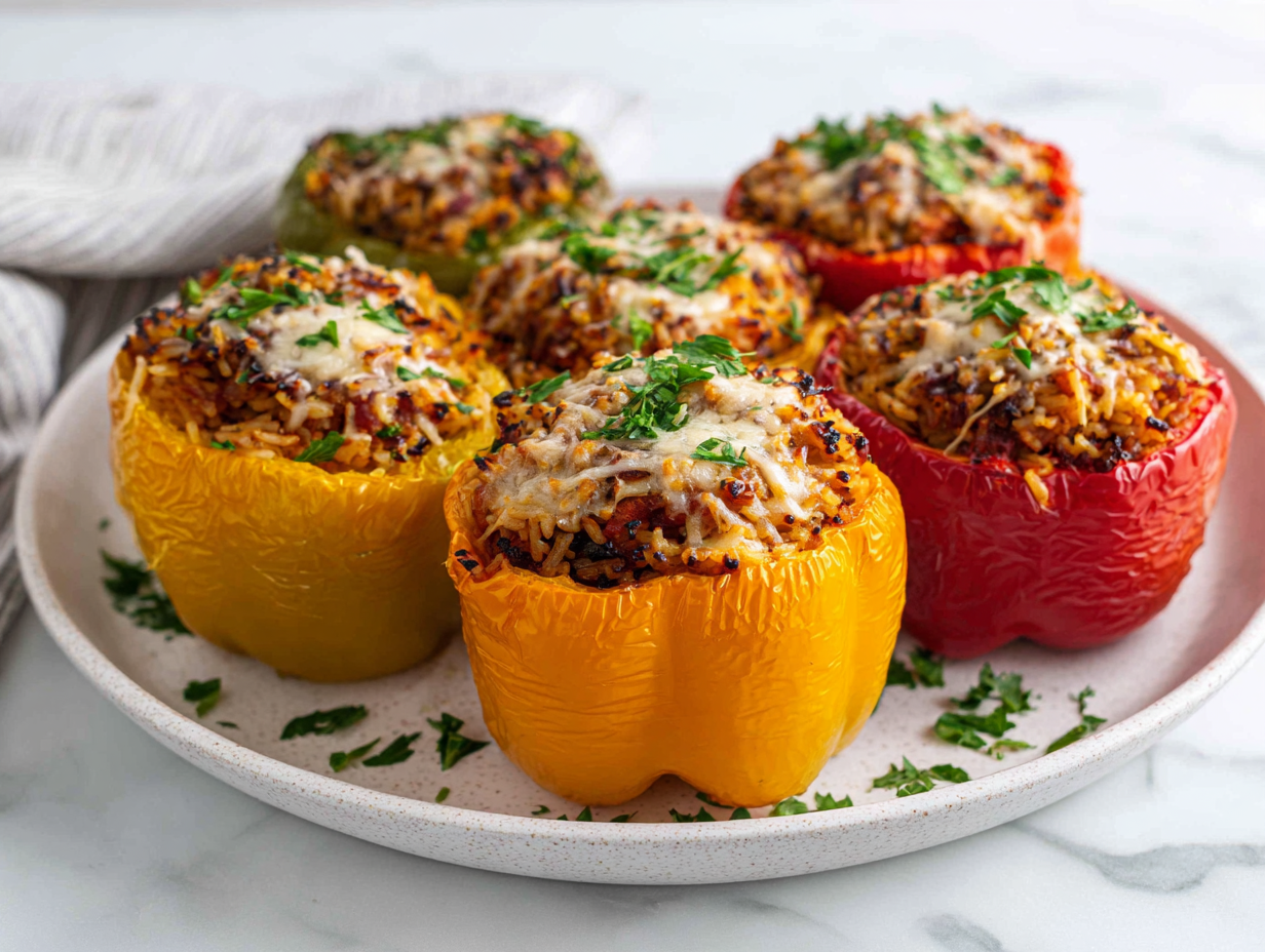 Dirty Rice Stuffed Peppers: Savory Southern Peppers!