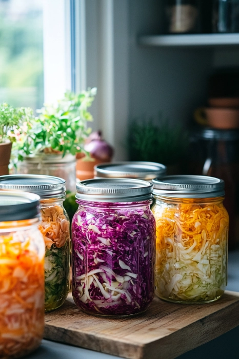 Place jars on the counter