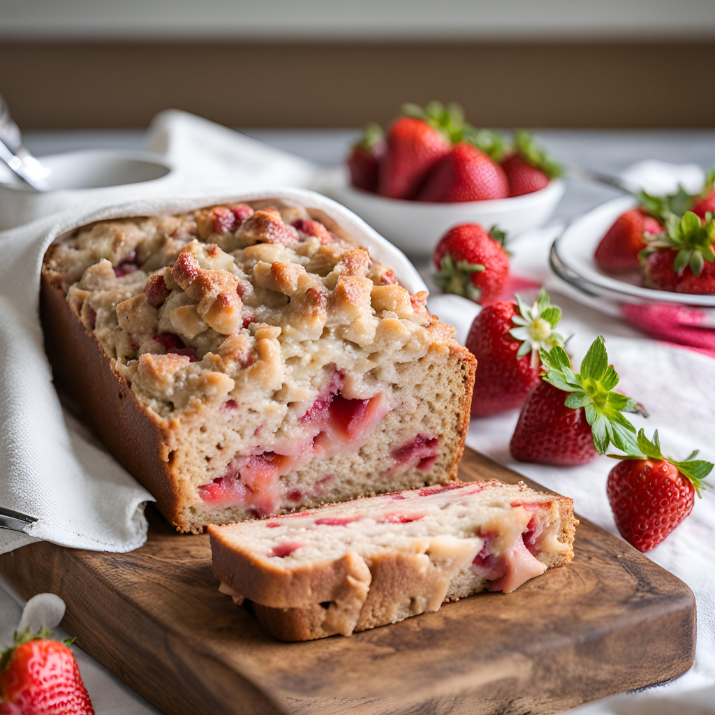 Strawberry Rhubarb Bread: Flavorful Rhubarb Bread! - The Fresh Man cook