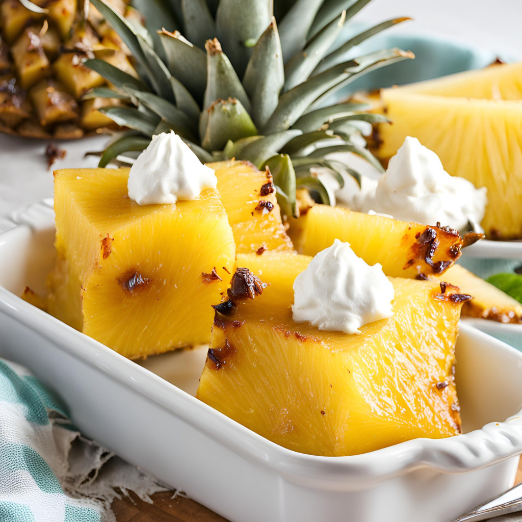 Baked Pineapple Recipe: Golden Baked Slices! - The Fresh Man cook