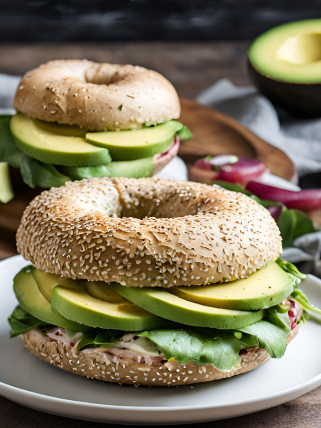 avocado bagel sandwich