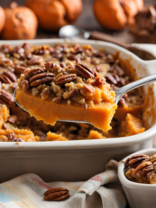 sweet potato casserole with pecan topping