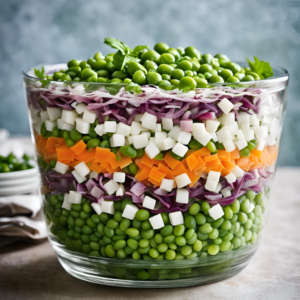 Frozen Pea Salad - Layered