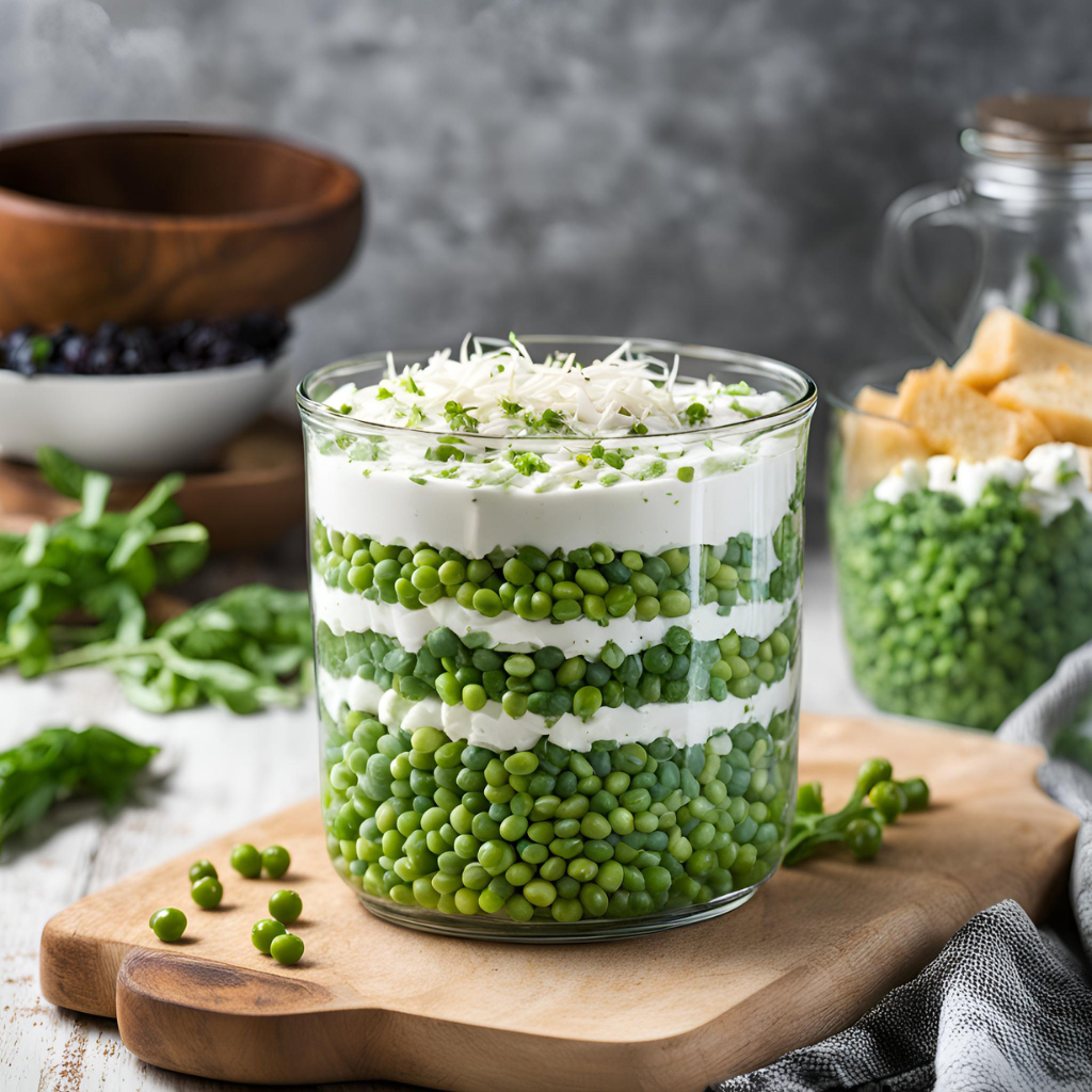 Layered Pea Salad: Fresh Layered Pea Salad! - The Fresh Man cook