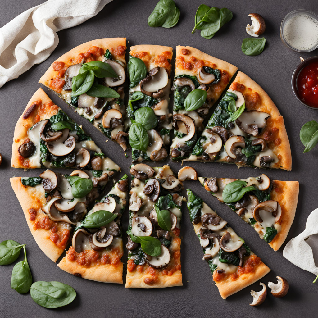 mushroom spinach pizza