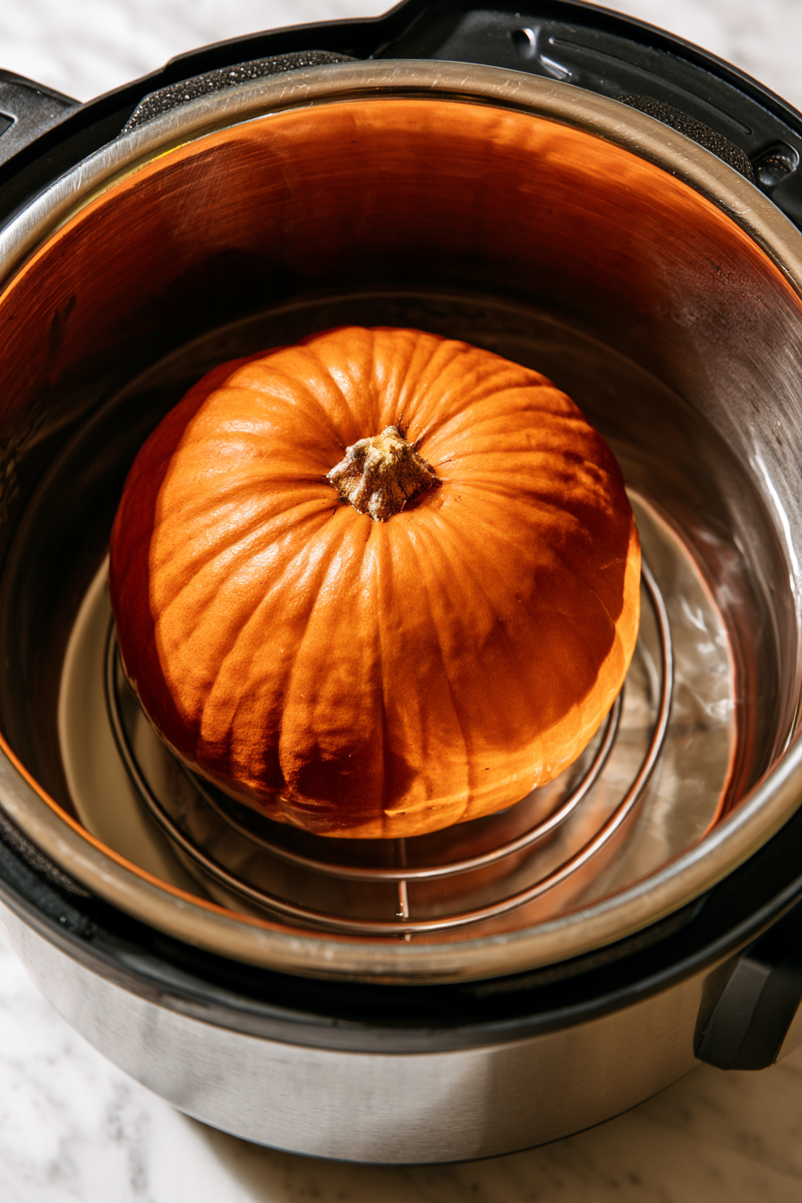 place your whole pumpkin in instant pot