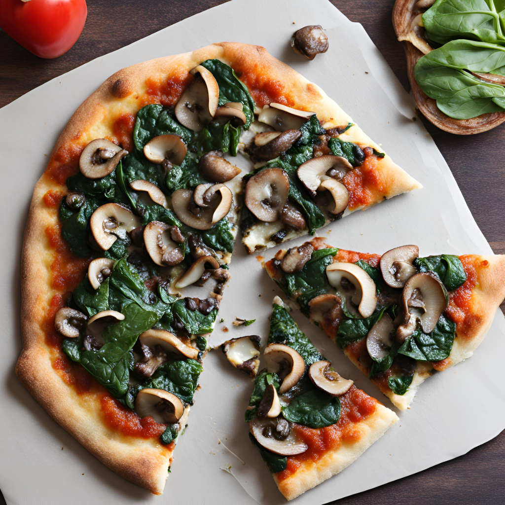 mushroom spinach pizza