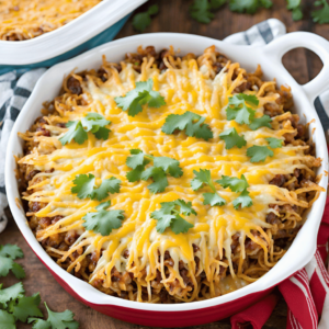 Cheesy Taco Hashbrown Casserole