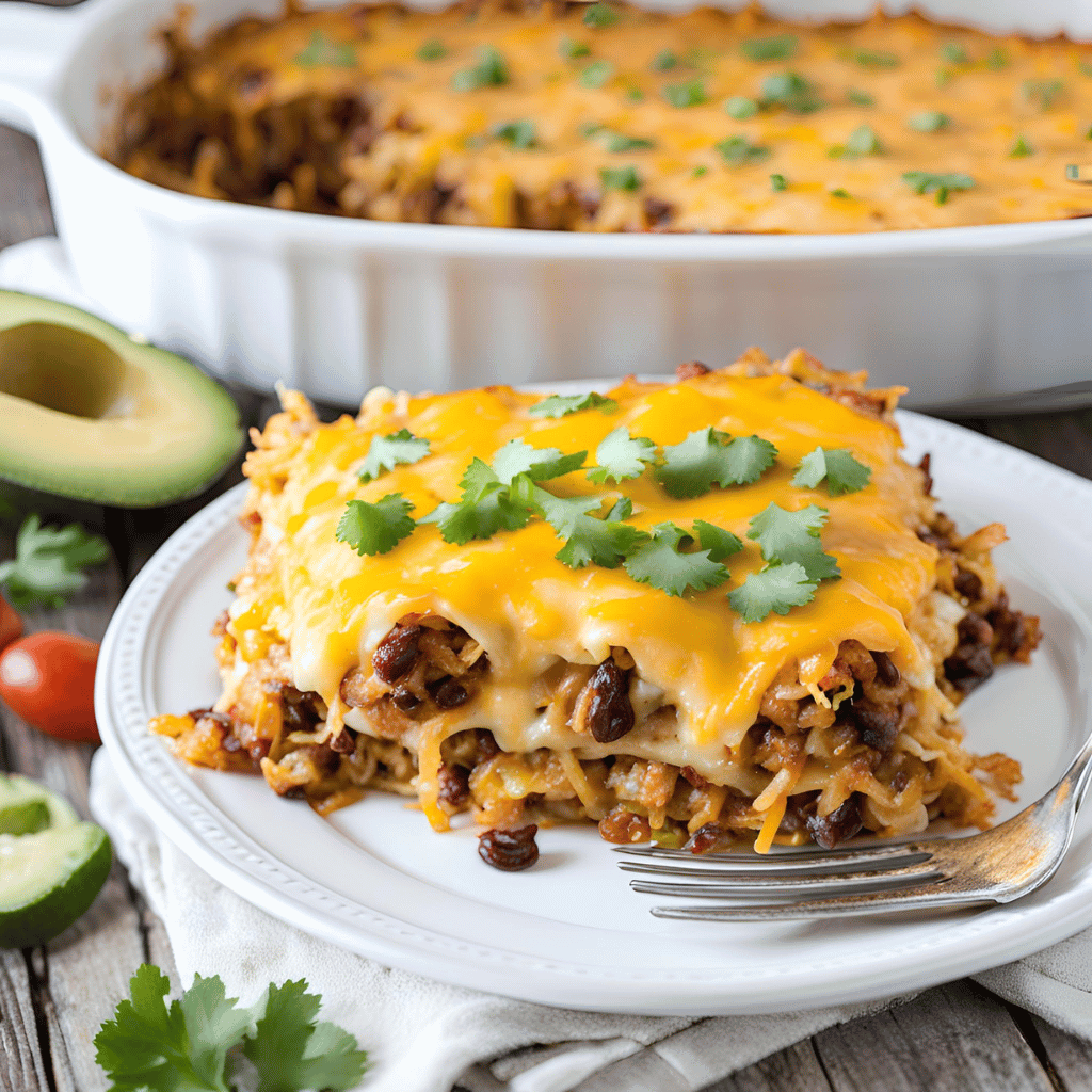 Cheesy Taco Hashbrown Casserole