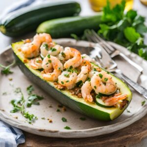 Garlicky Shrimp Zucchini Boats Recipe