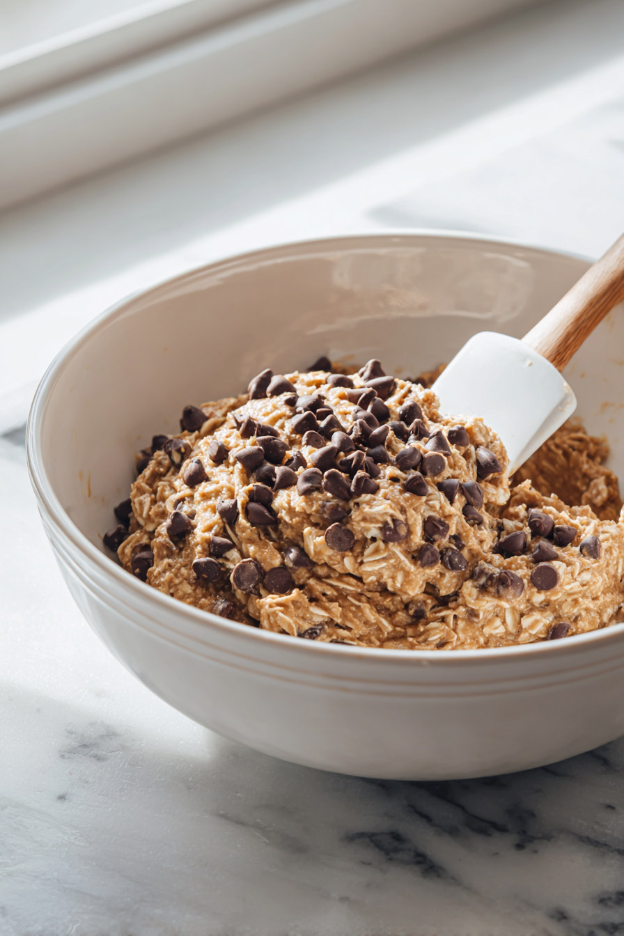 Gently fold in the chocolate chips