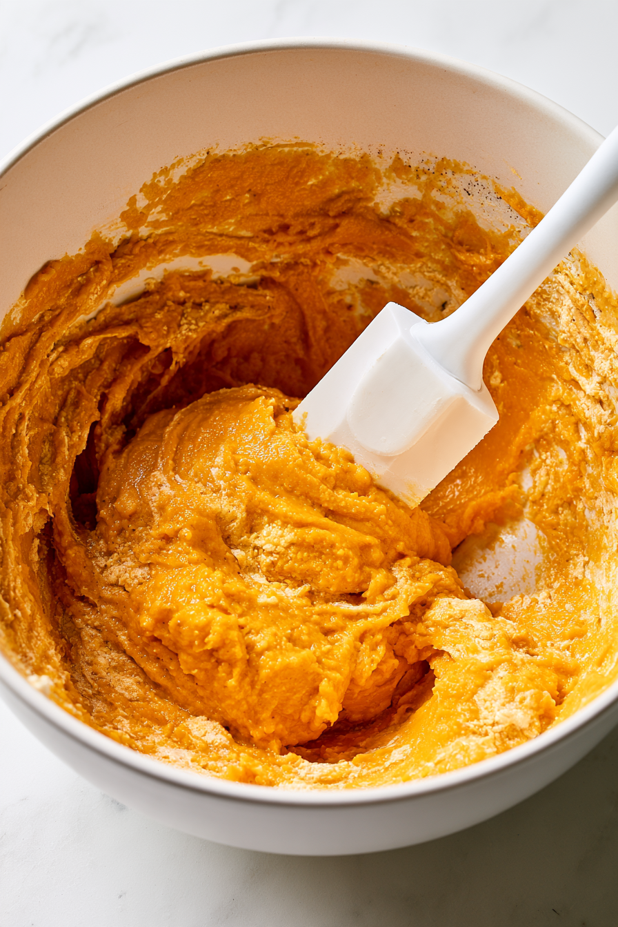 In a bowl, combine pumpkin puree, ricotta, Parmesan cheese, salt, onion powder, nutmeg, and pepper. Mix well and set aside.