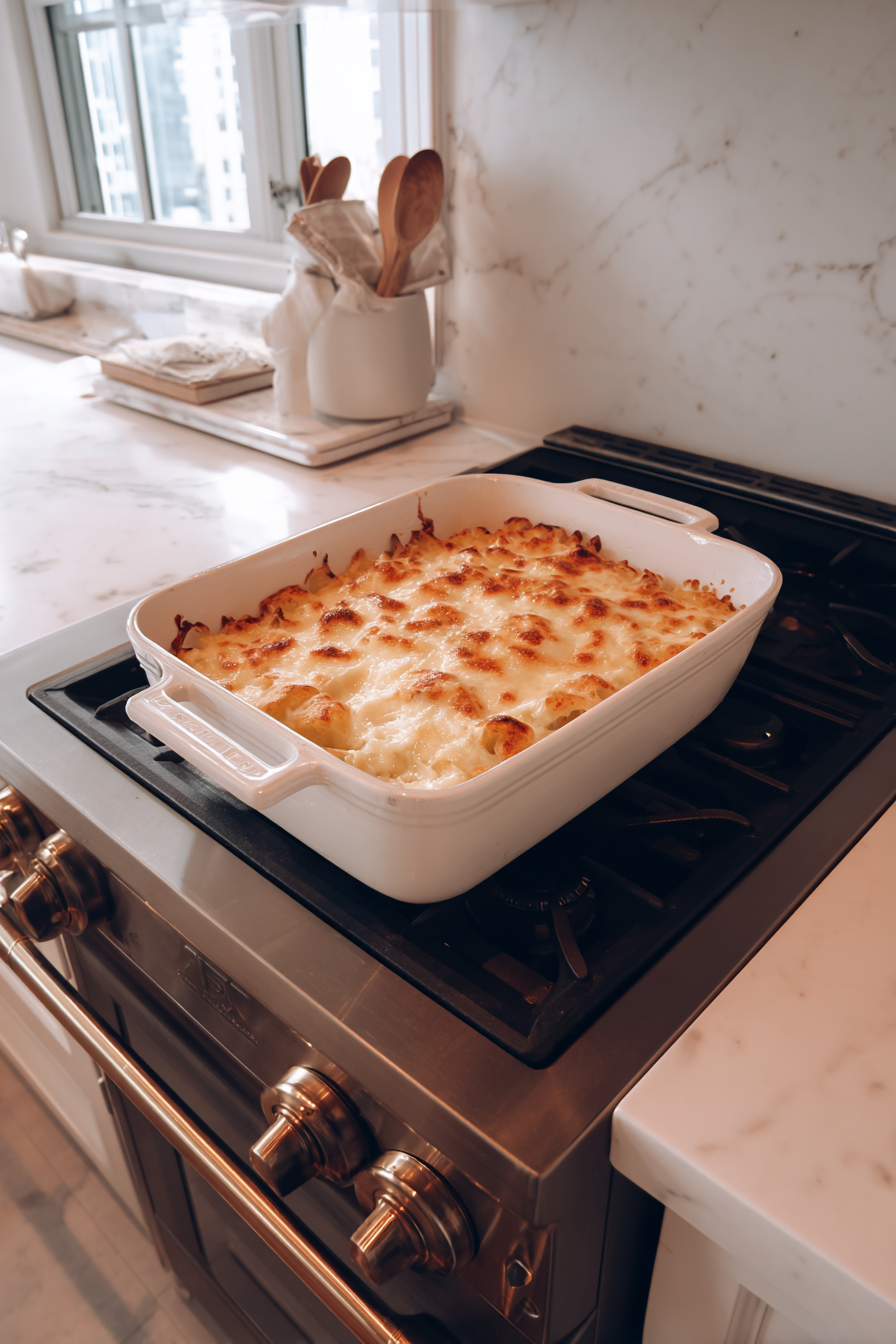 Remove from the oven, top with the remaining cheese, and return to the oven until the cheese is melted.