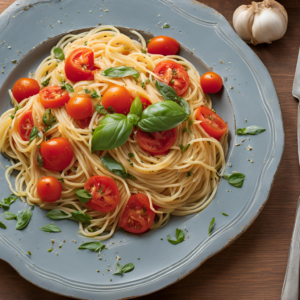 Pasta With Fresh Tomatoes, Garlic, And Basil