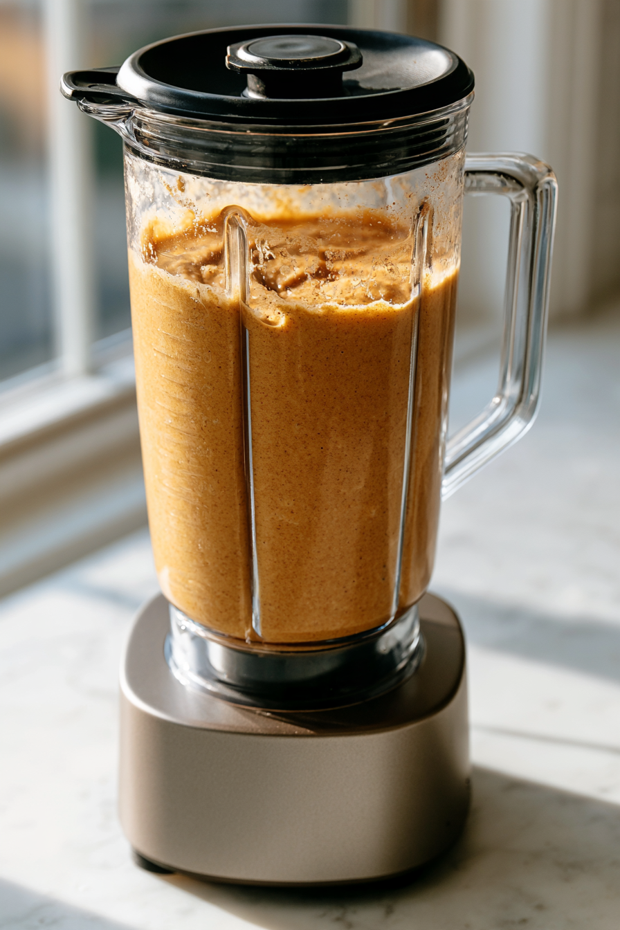 Place all ingredients, except the mini chocolate chips, into a food processor or blender