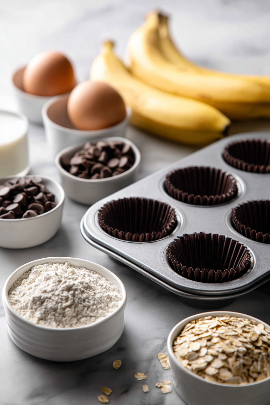 Prepare a muffin tin by lining it with paper