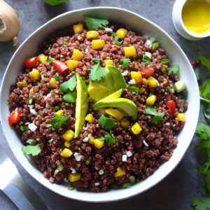 Spicy Red Quinoa Salad