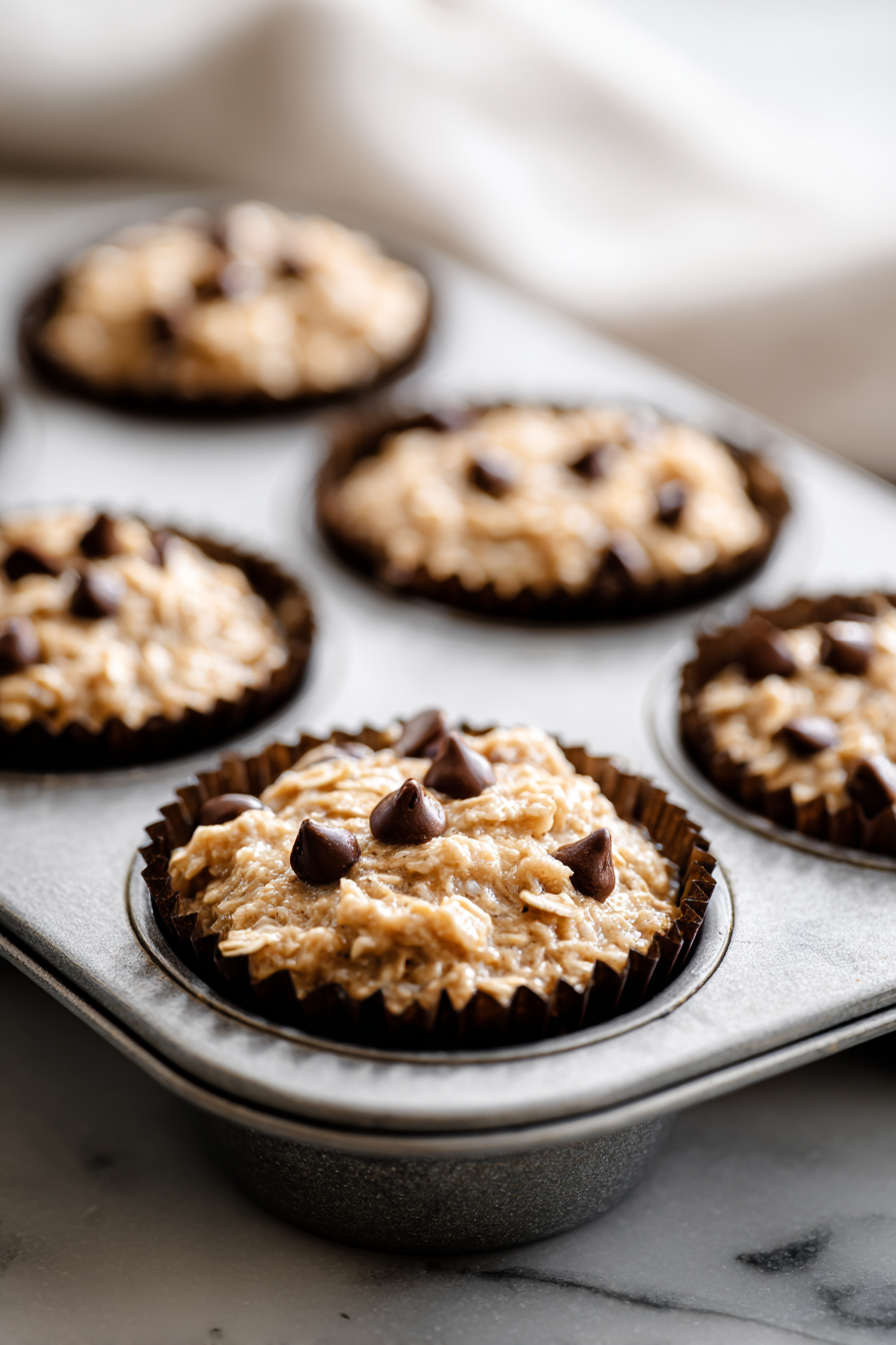 Spoon the batter into the prepared muffin cups