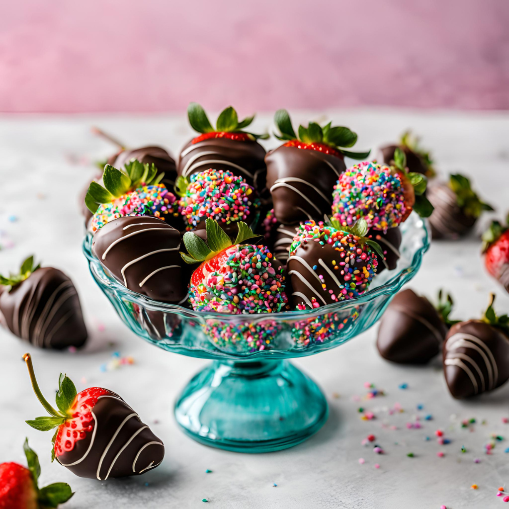 Chocolate Covered Strawberries with Sprinkles