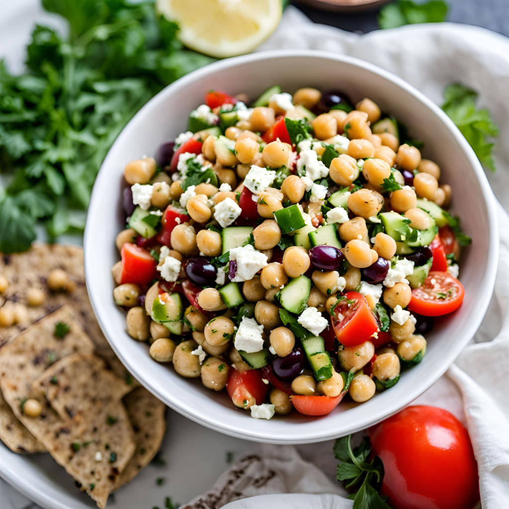 Greek Chickpea Salad: Tossed In Classic Greek Chickpeas! - The Fresh ...